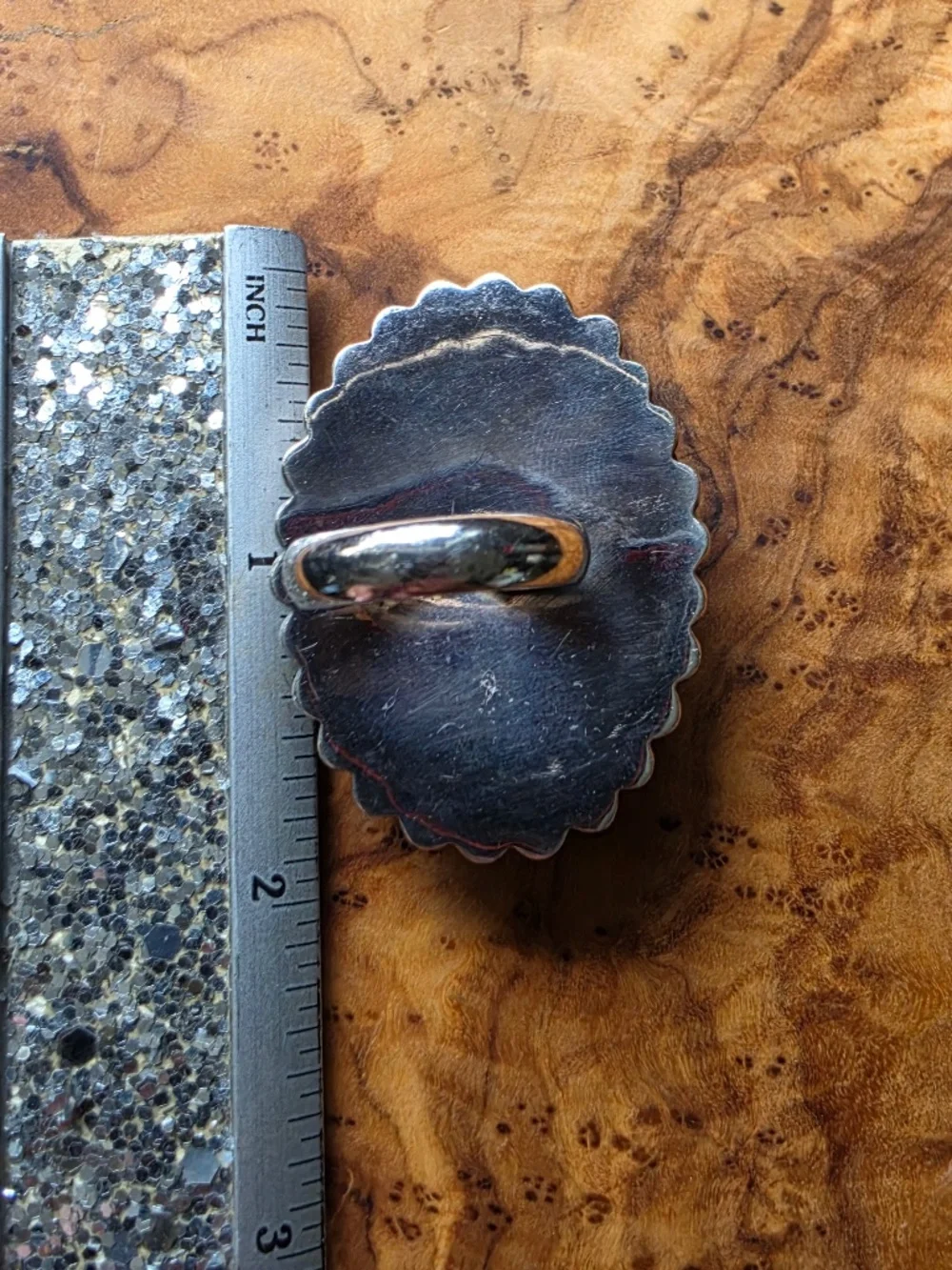 Resin & Sterling Dia De Los Muertos Day of the Dead Snake Skull Ring